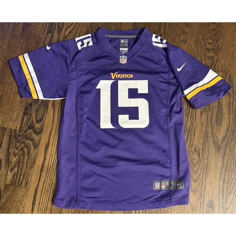 Nike On Field Jersey Minnesota Viking Youth Kids Large Jennings #15 NFL Football